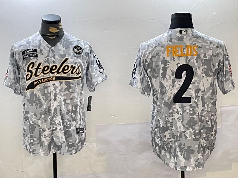 Men Pittsburgh Steelers #2 Fields Nike Arctic Camo 2024 Salute to Service Limited NFL Jersey style 1->pittsburgh steelers->NFL Jersey